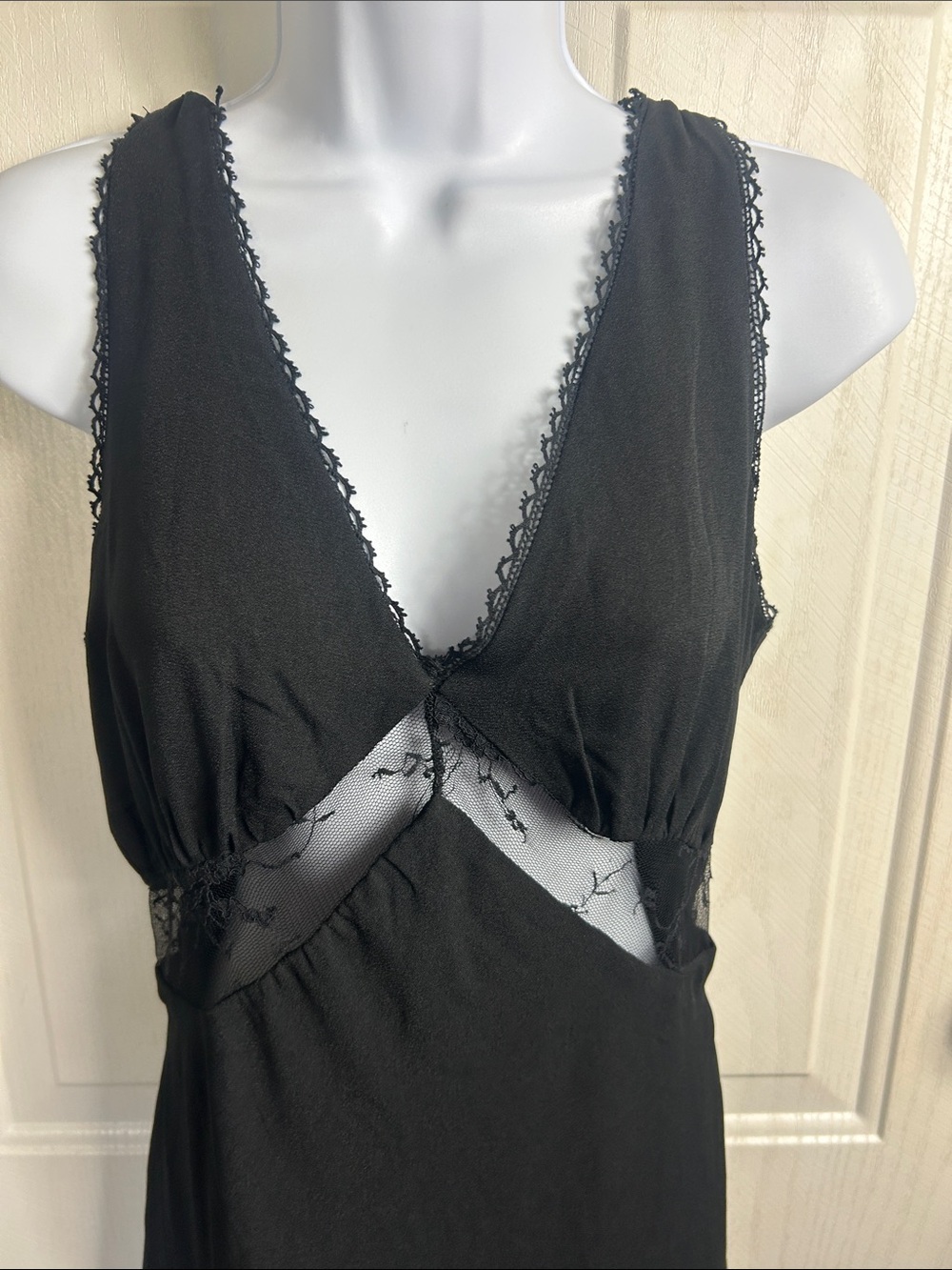 wild fable Black Maxi Dress with Lace Insets - Picture 4 of 7